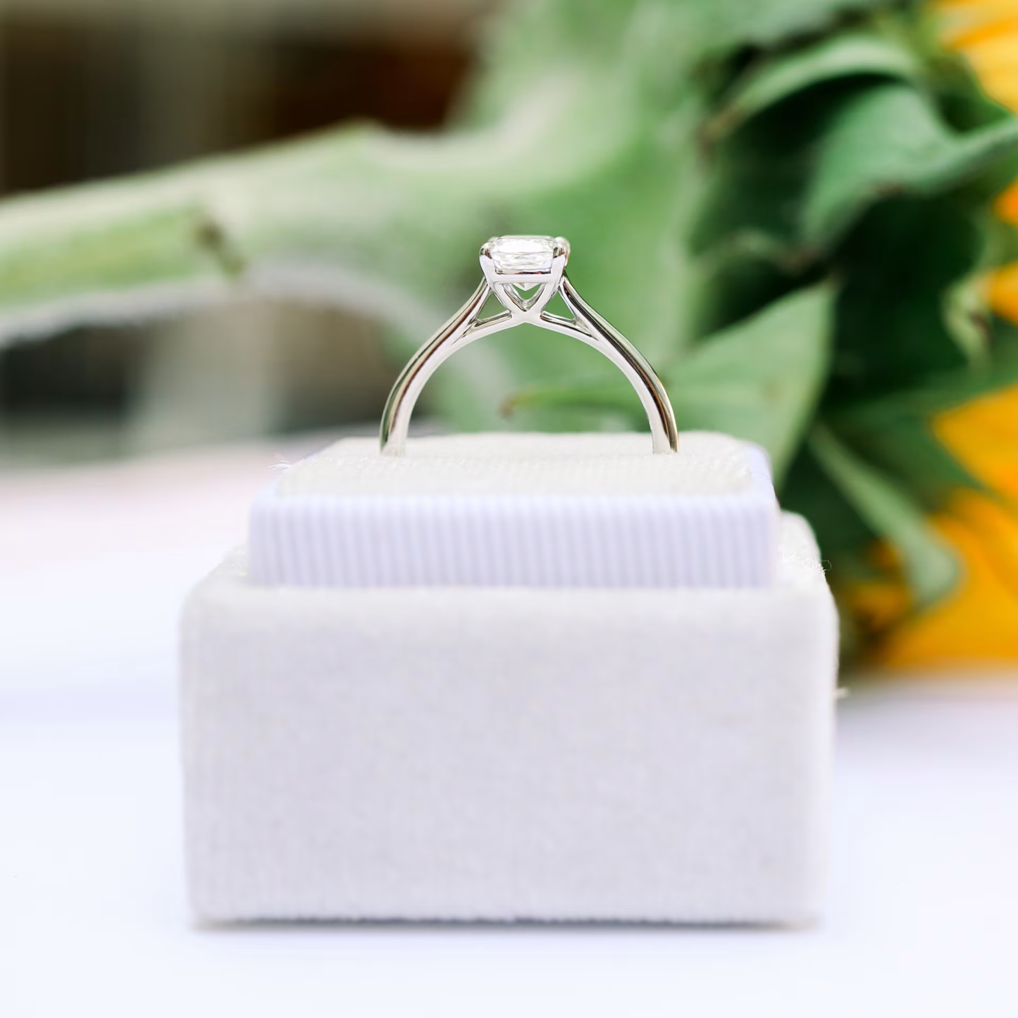 Marquise Cut Cluster Styled Lab Grown Diamond Engagement Ring