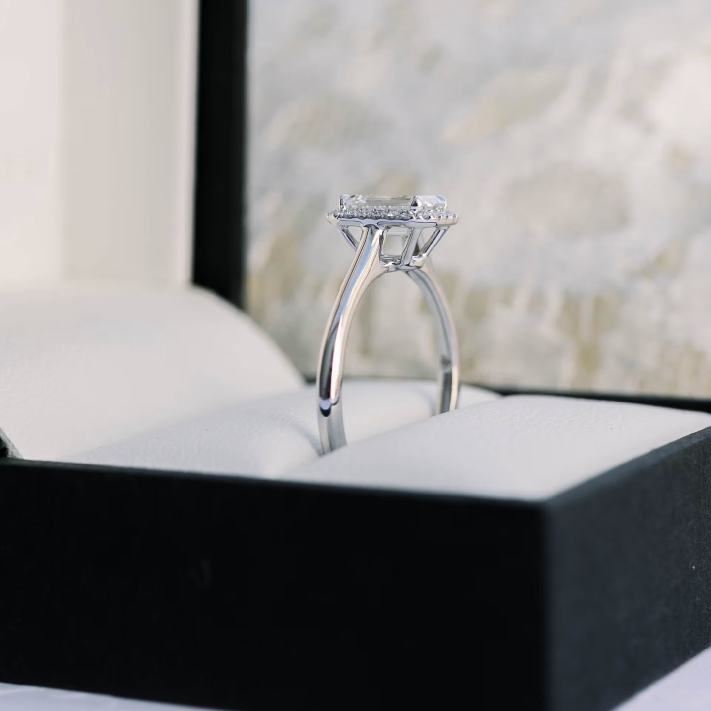 Marquise Cut Cluster Styled Lab Grown Diamond Engagement Ring