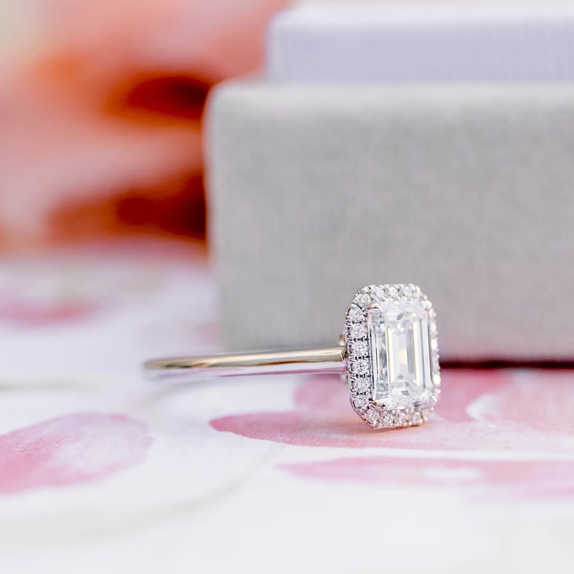 Marquise Cut Cluster Styled Lab Grown Diamond Engagement Ring