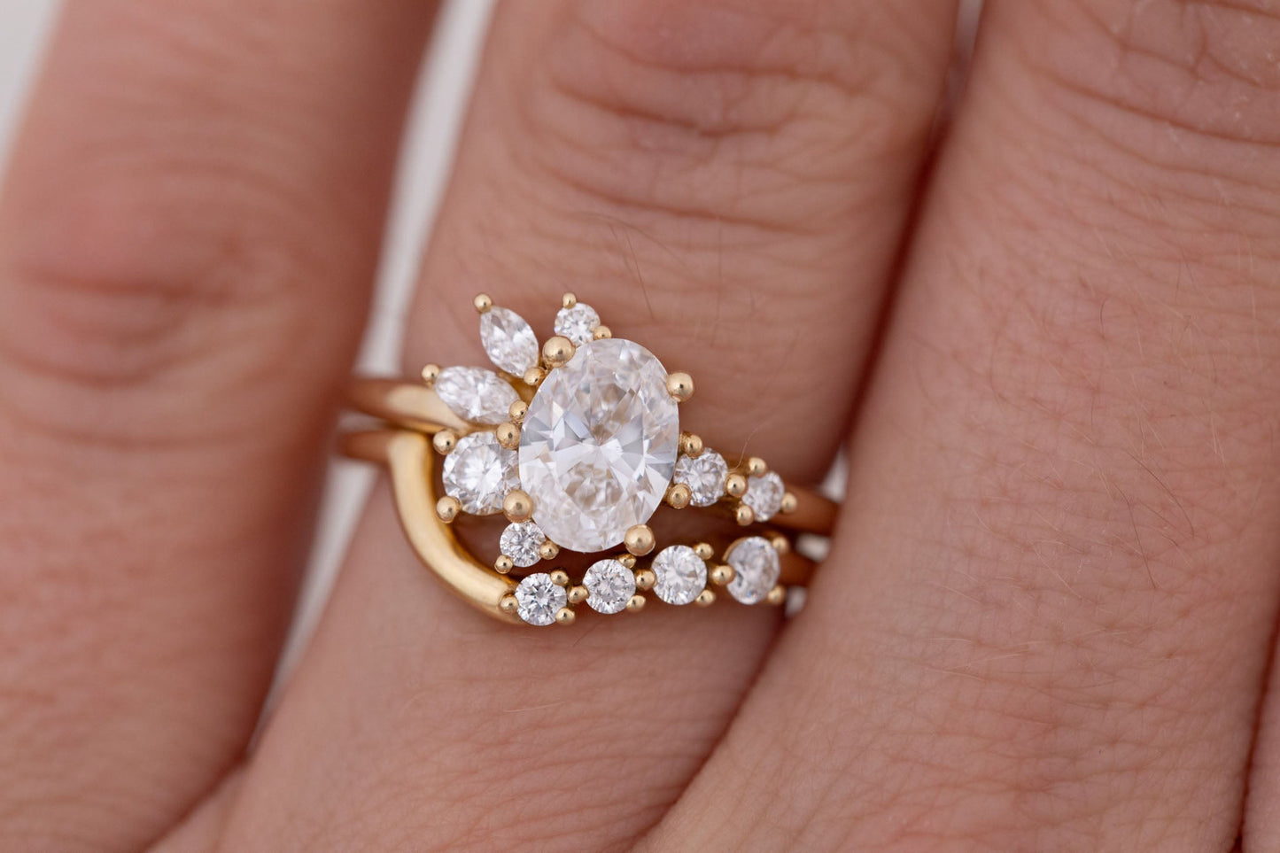 2 CT Round Three Stones Lab Grown Diamond Engagement Ring