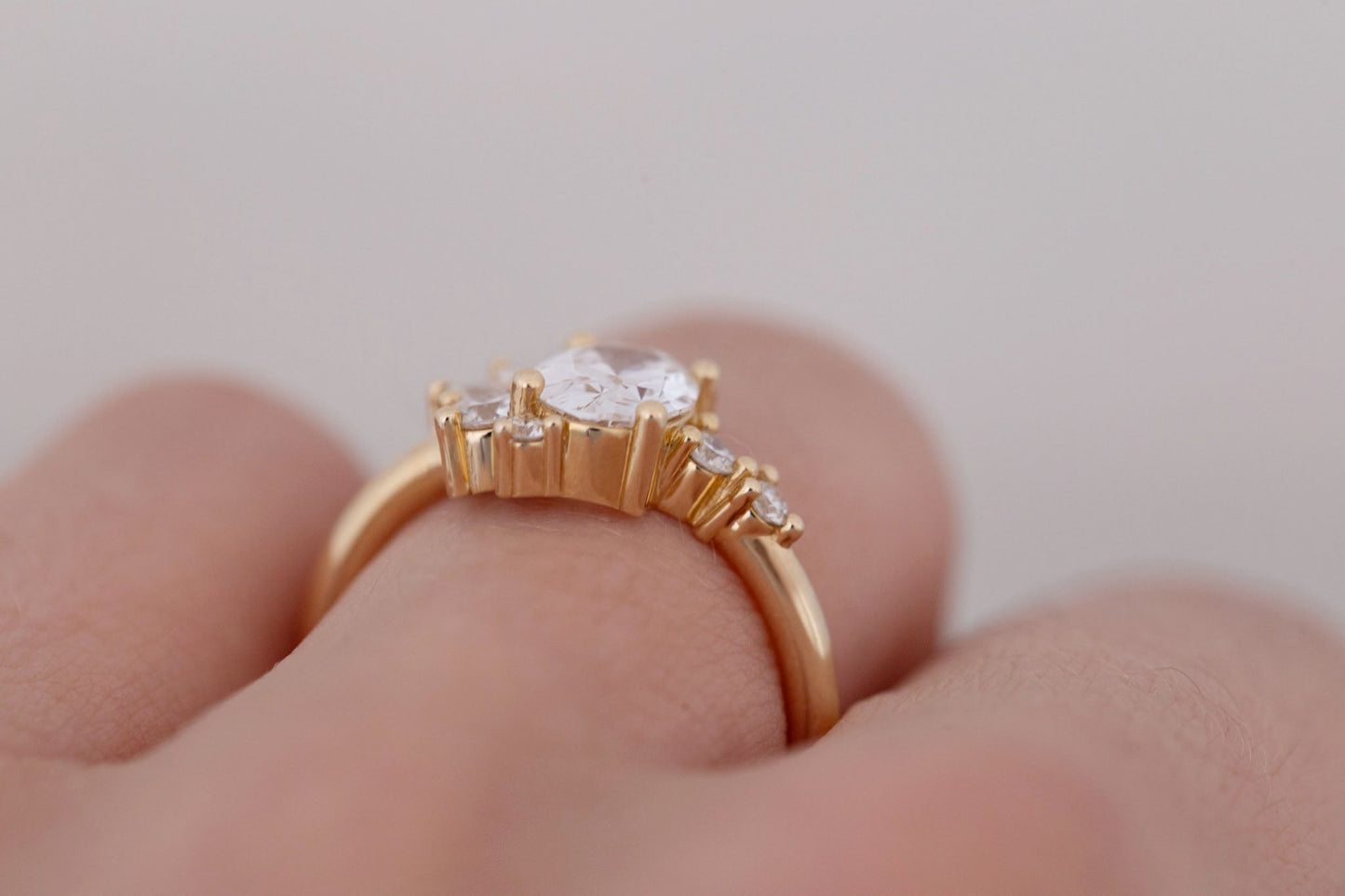 2 CT Round Three Stones Lab Grown Diamond Engagement Ring