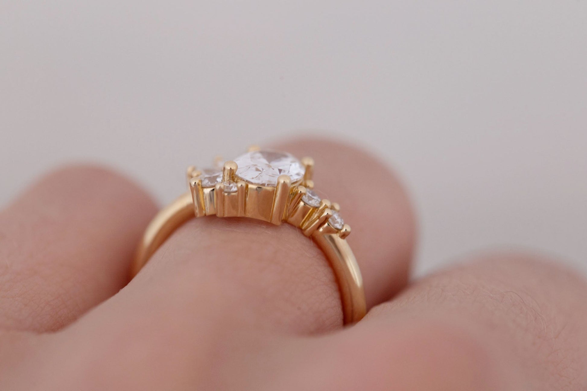 2 CT Round Three Stones Lab Grown Diamond Engagement Ring