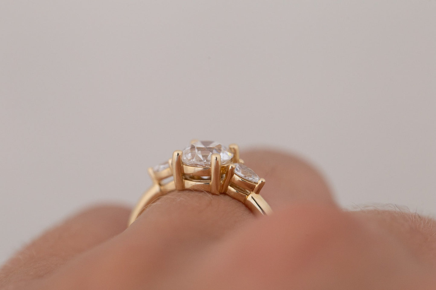 2 CT Round Three Stones Lab Grown Diamond Engagement Ring