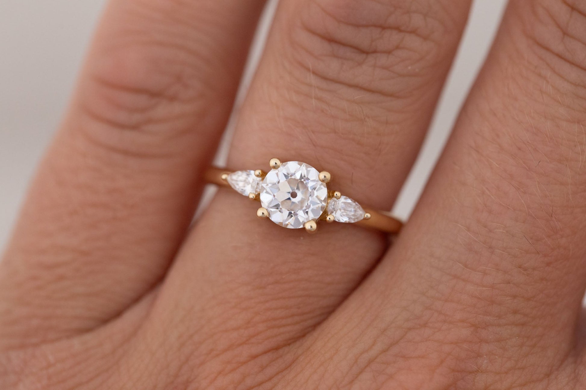 2 CT Round Three Stones Lab Grown Diamond Engagement Ring