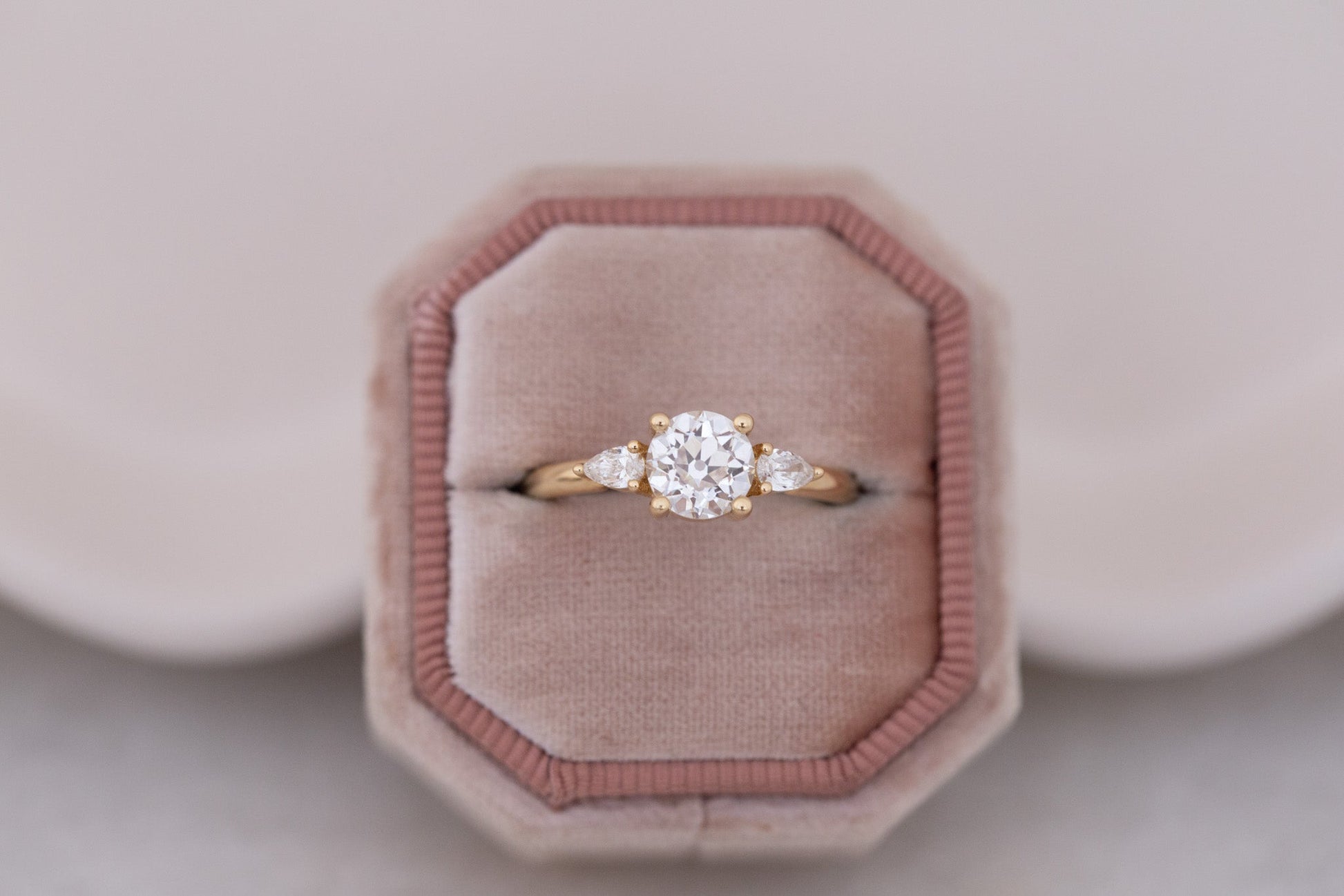 2 CT Round Three Stones Lab Grown Diamond Engagement Ring