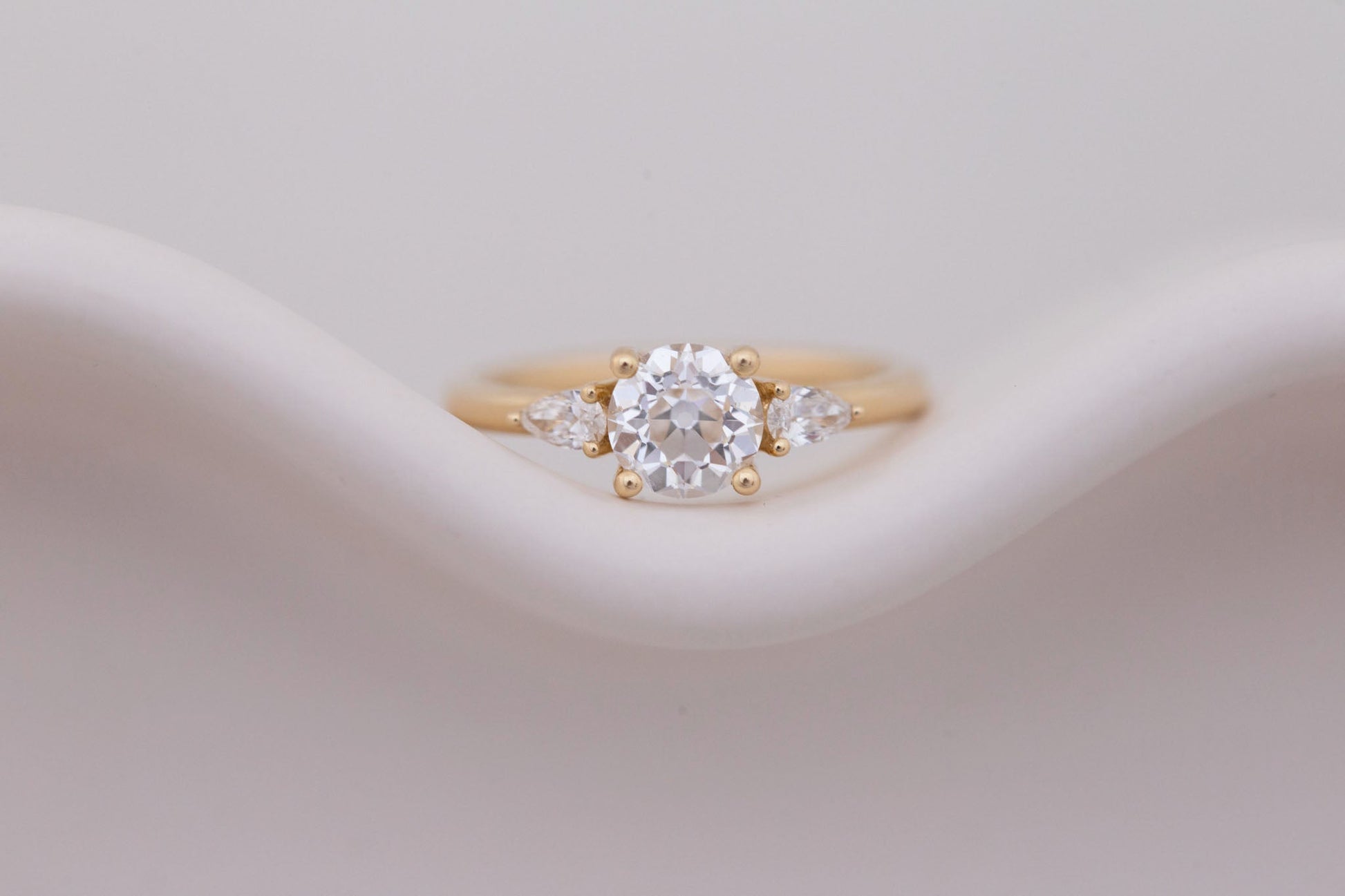 2 CT Round Three Stones Lab Grown Diamond Engagement Ring