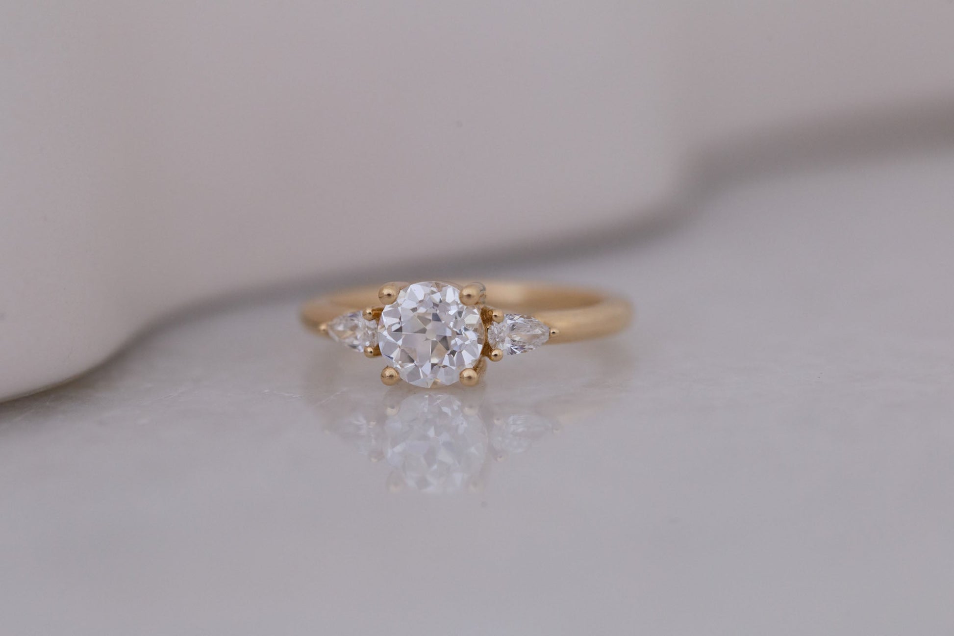2 CT Round Three Stones Lab Grown Diamond Engagement Ring