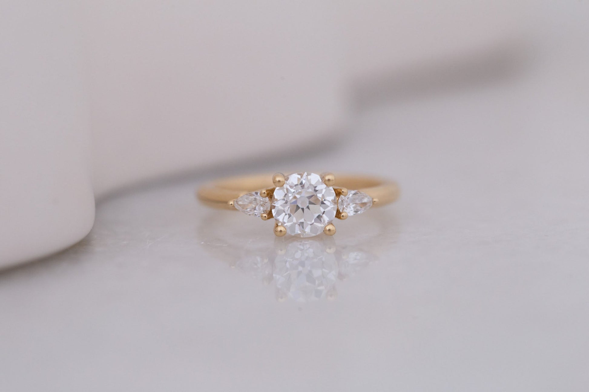 2 CT Round Three Stones Lab Grown Diamond Engagement Ring