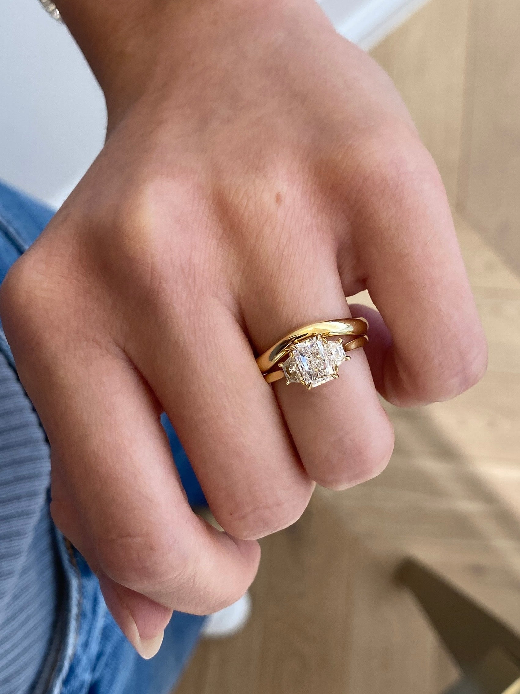 2 CT Round Three Stones Lab Grown Diamond Engagement Ring