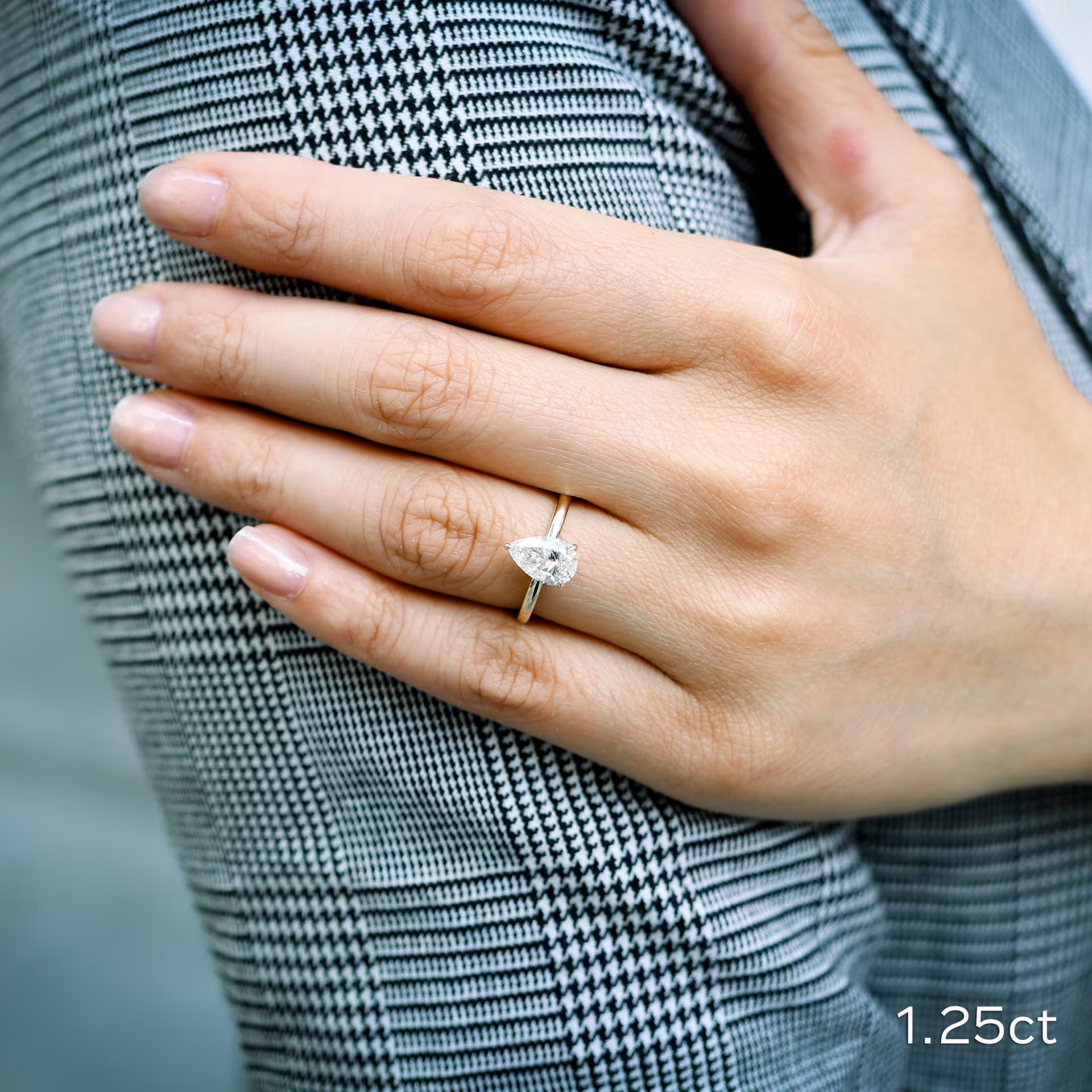 Marquise Cut Cluster Styled Lab Grown Diamond Engagement Ring