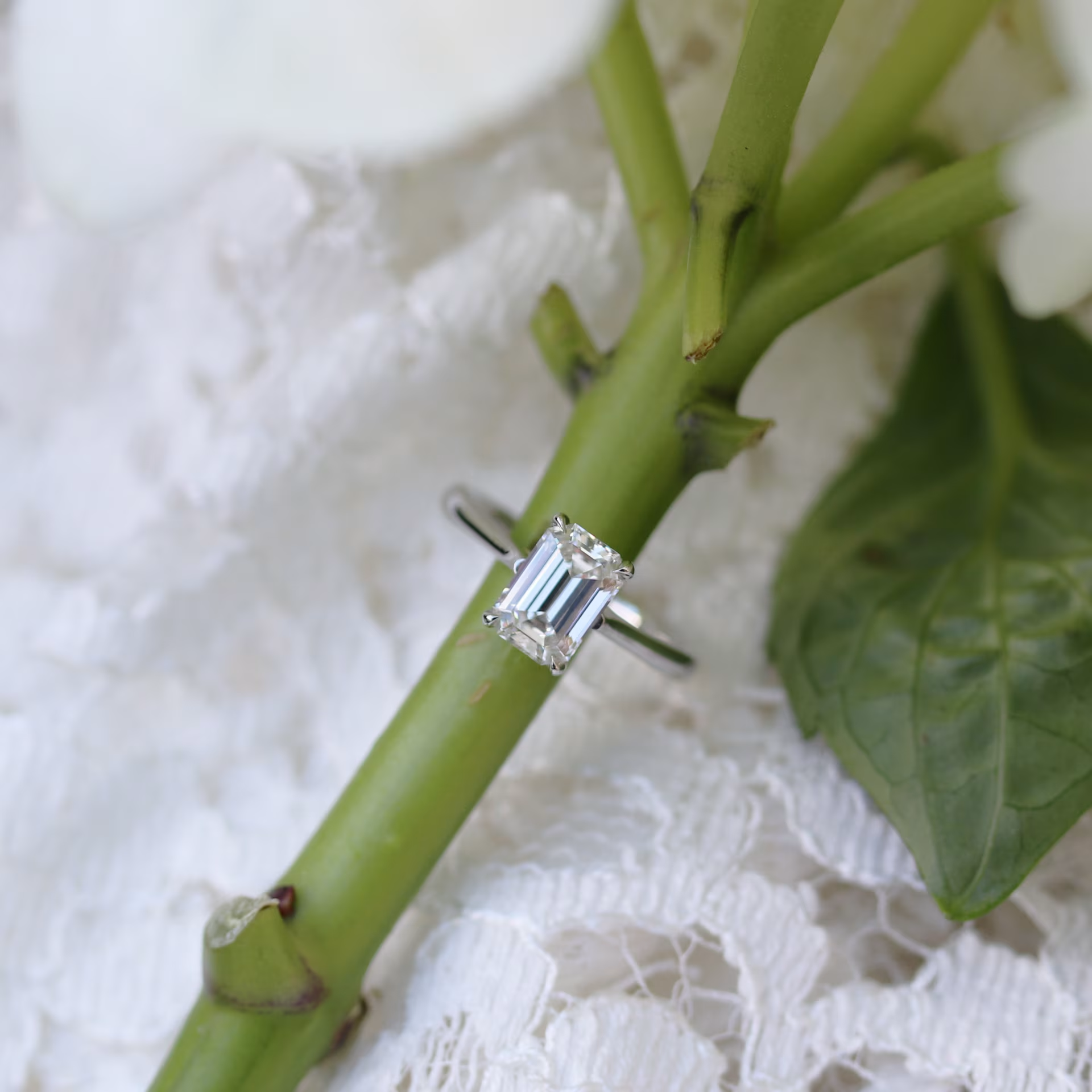Marquise Cut Cluster Styled Lab Grown Diamond Engagement Ring
