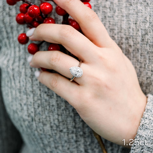 Marquise Cut Cluster Styled Lab Grown Diamond Engagement Ring
