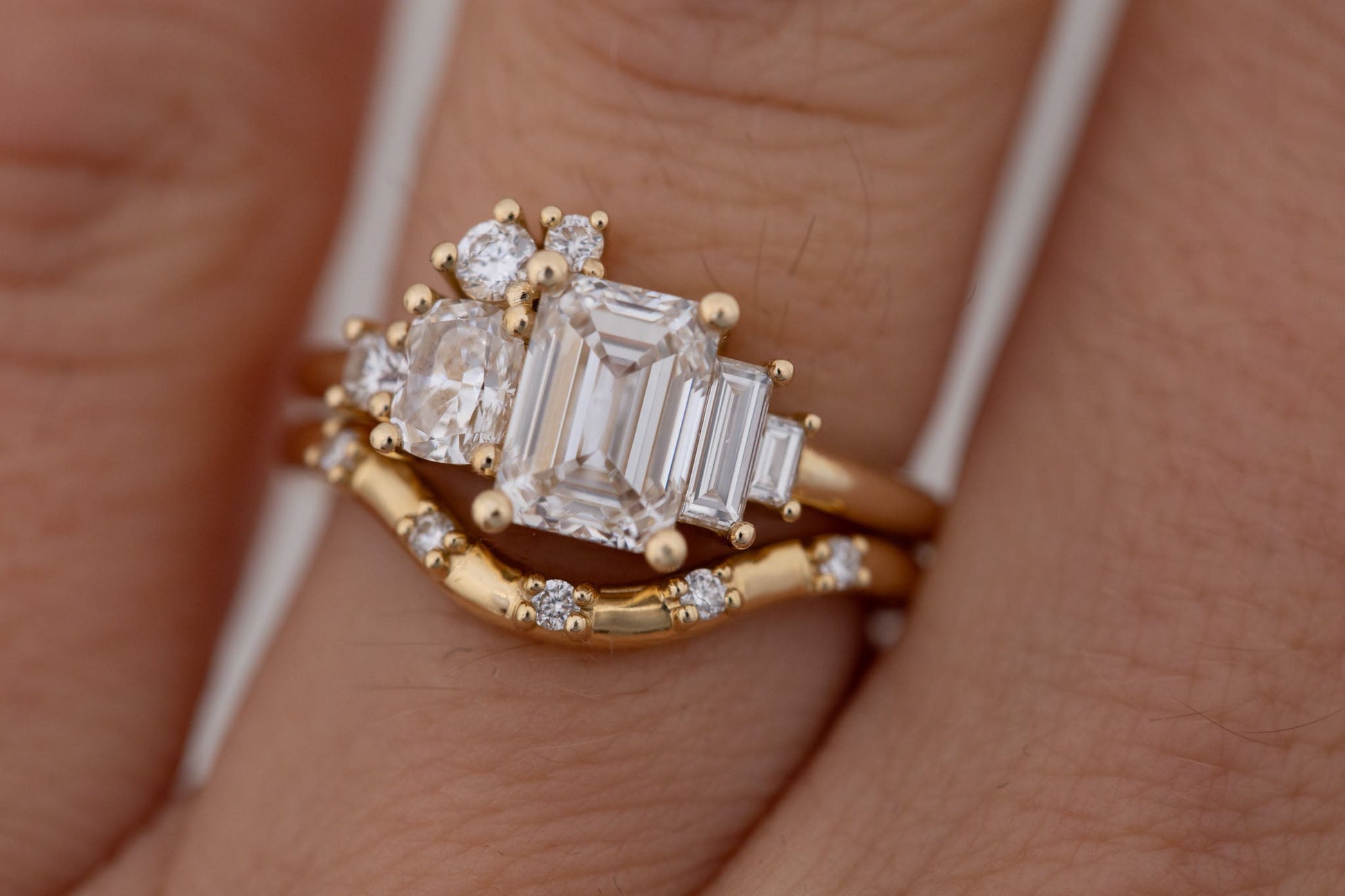 2 CT Round Three Stones Lab Grown Diamond Engagement Ring