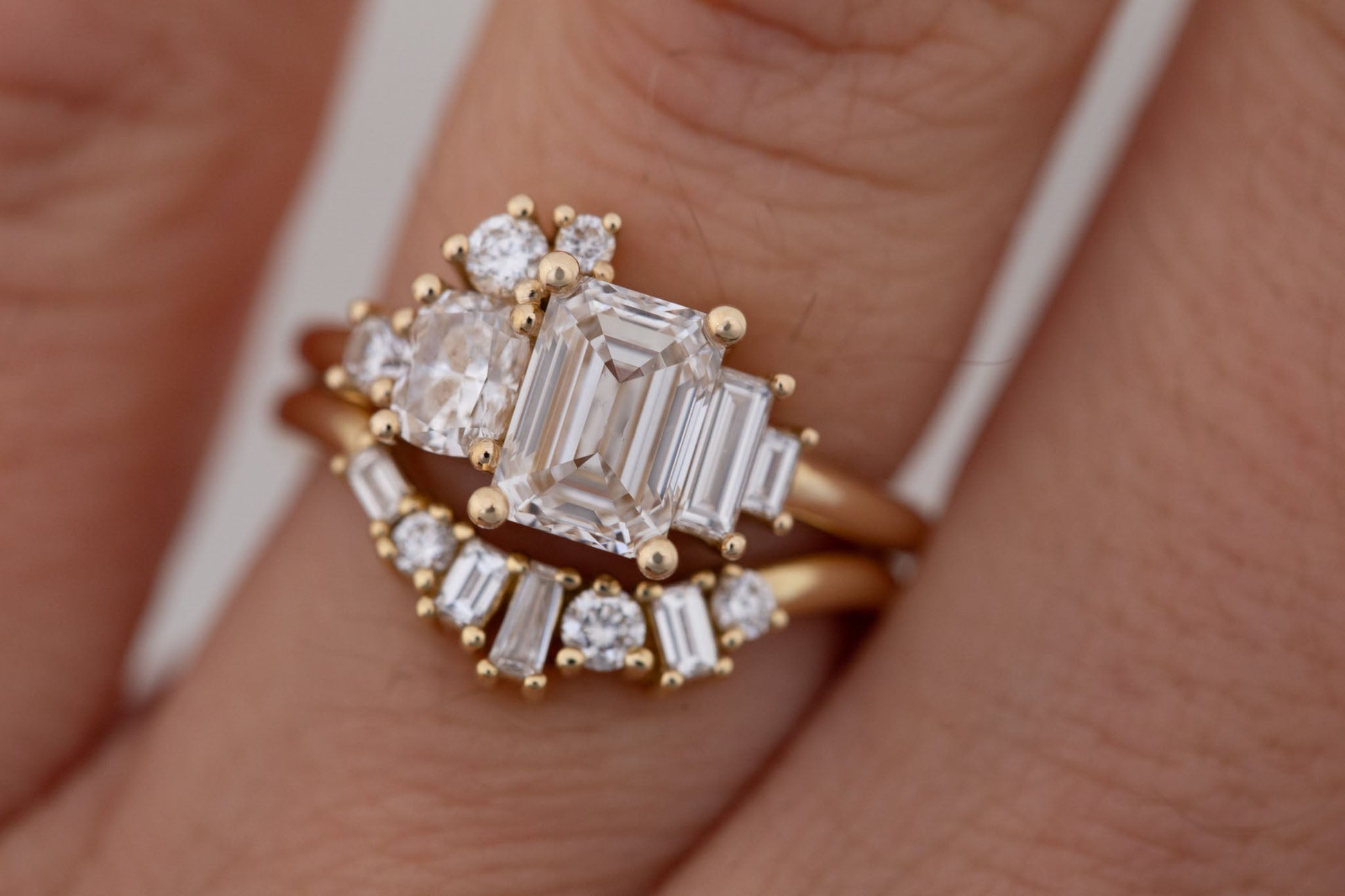 2 CT Round Three Stones Lab Grown Diamond Engagement Ring