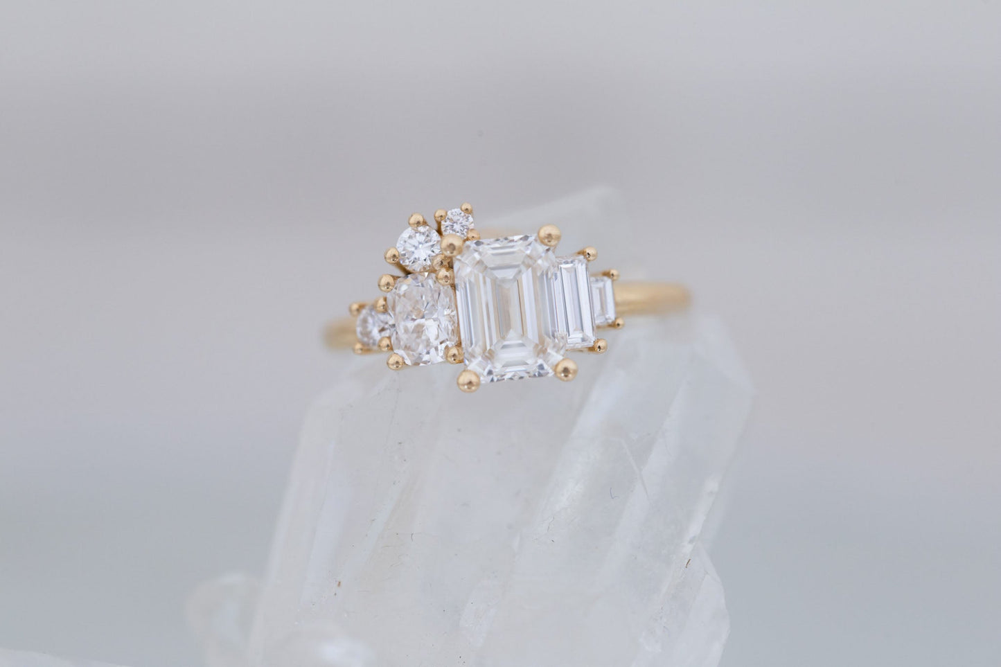2 CT Round Three Stones Lab Grown Diamond Engagement Ring
