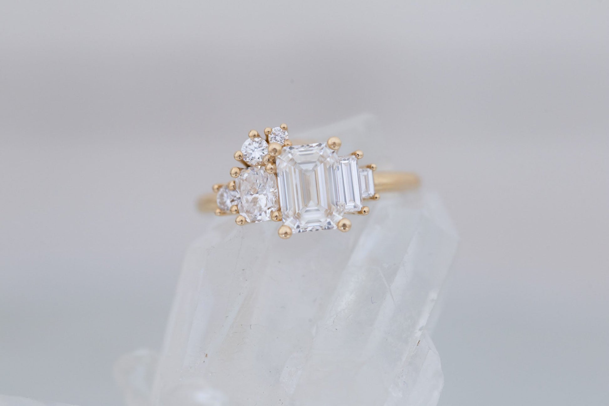 2 CT Round Three Stones Lab Grown Diamond Engagement Ring