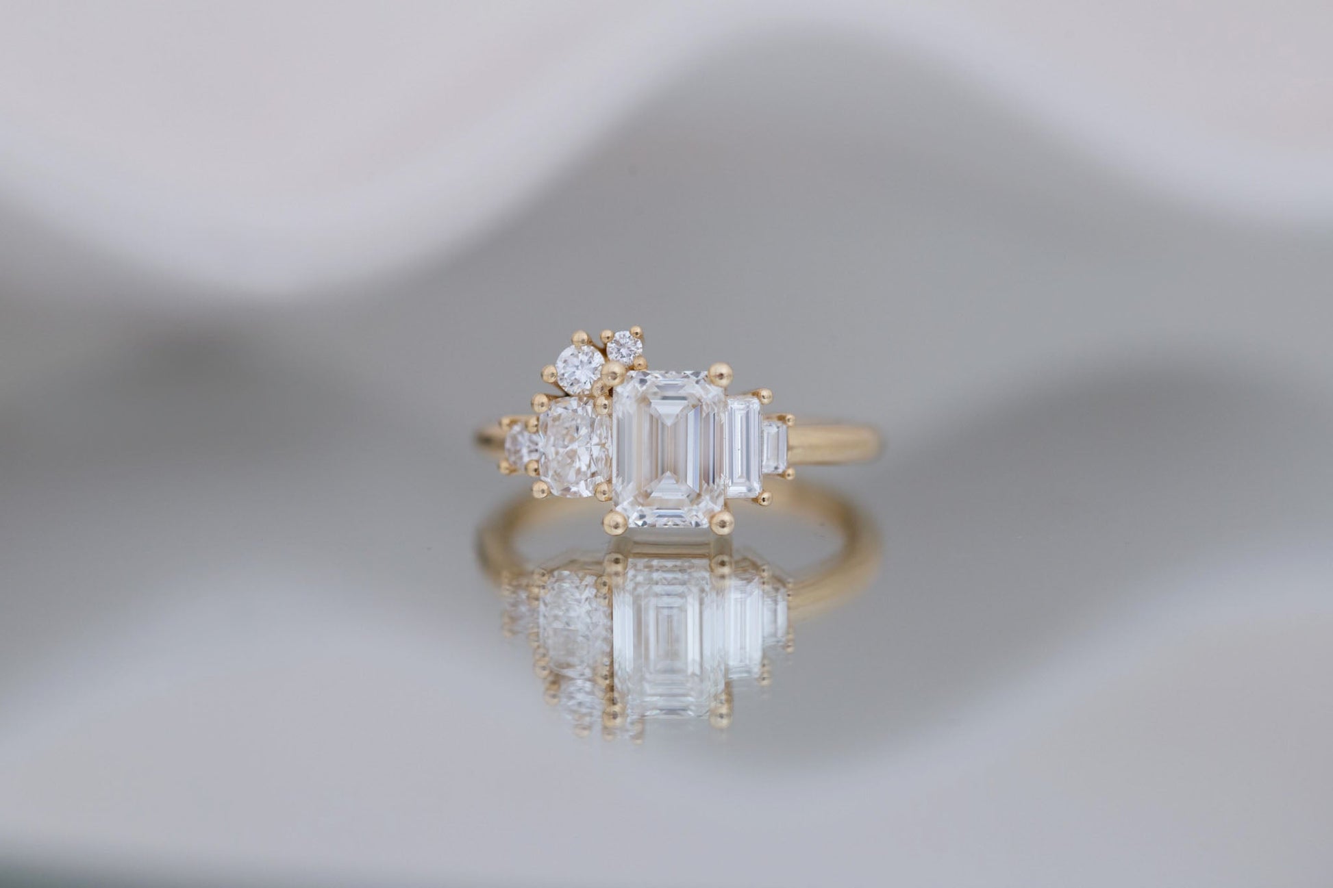 2 CT Round Three Stones Lab Grown Diamond Engagement Ring