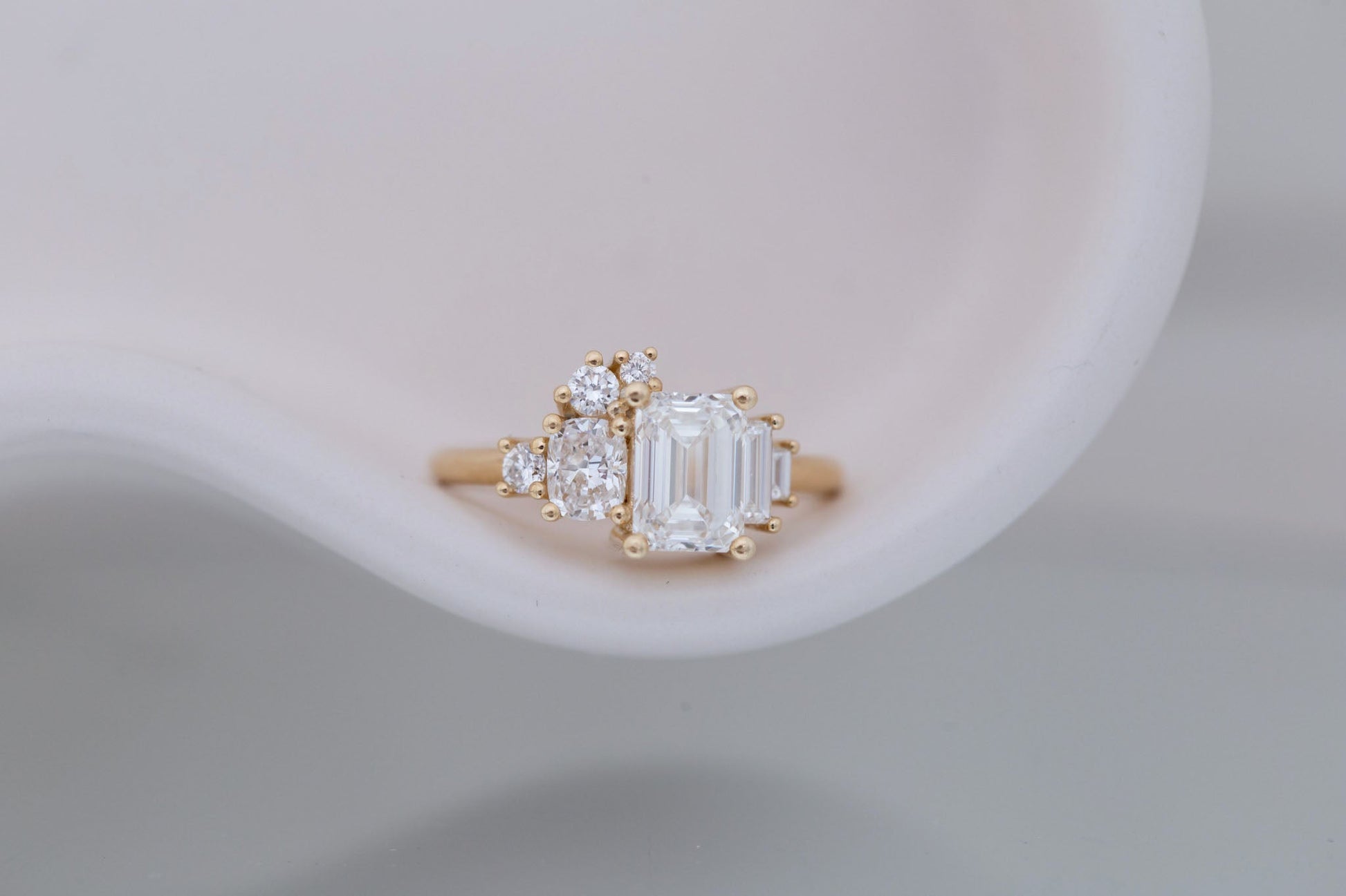 2 CT Round Three Stones Lab Grown Diamond Engagement Ring