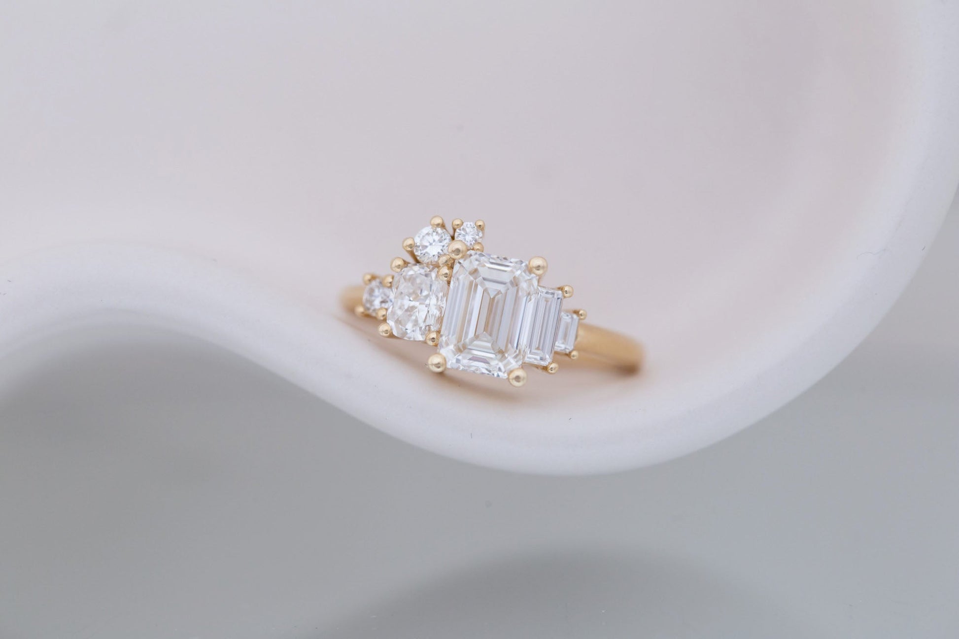 2 CT Round Three Stones Lab Grown Diamond Engagement Ring