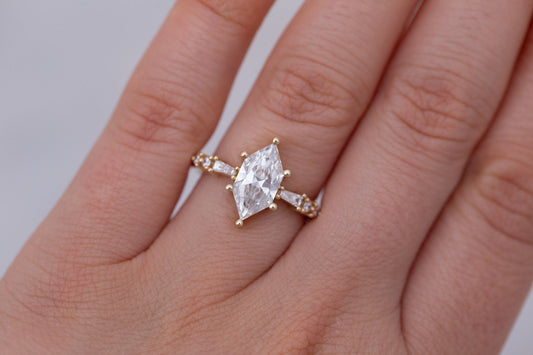 2 CT Round Three Stones Lab Grown Diamond Engagement Ring