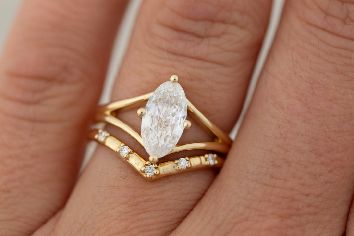 2 CT Round Three Stones Lab Grown Diamond Engagement Ring