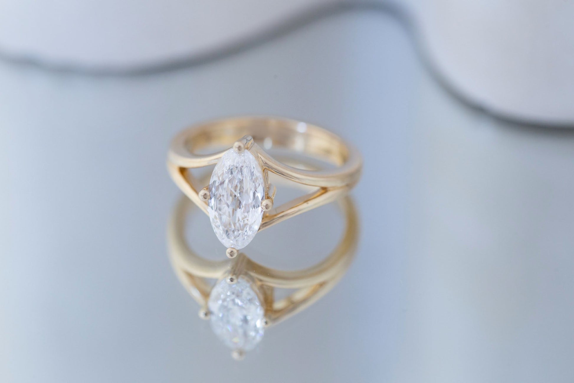 2 CT Round Three Stones Lab Grown Diamond Engagement Ring