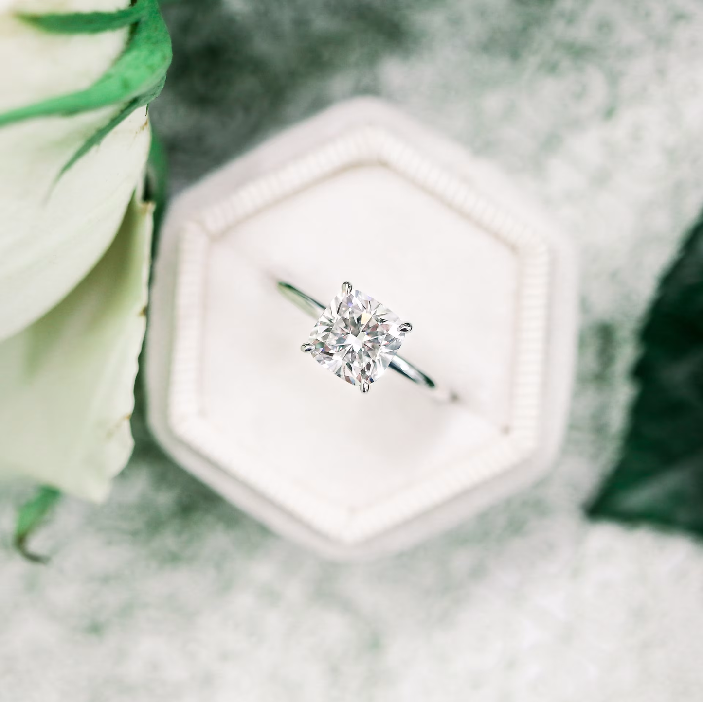 Marquise Cut Cluster Styled Lab Grown Diamond Engagement Ring