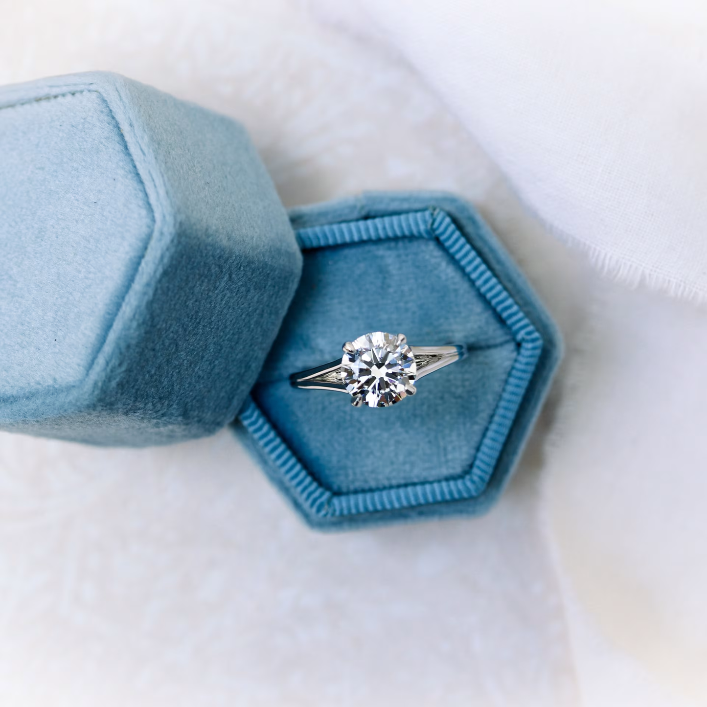 Marquise Cut Cluster Styled Lab Grown Diamond Engagement Ring