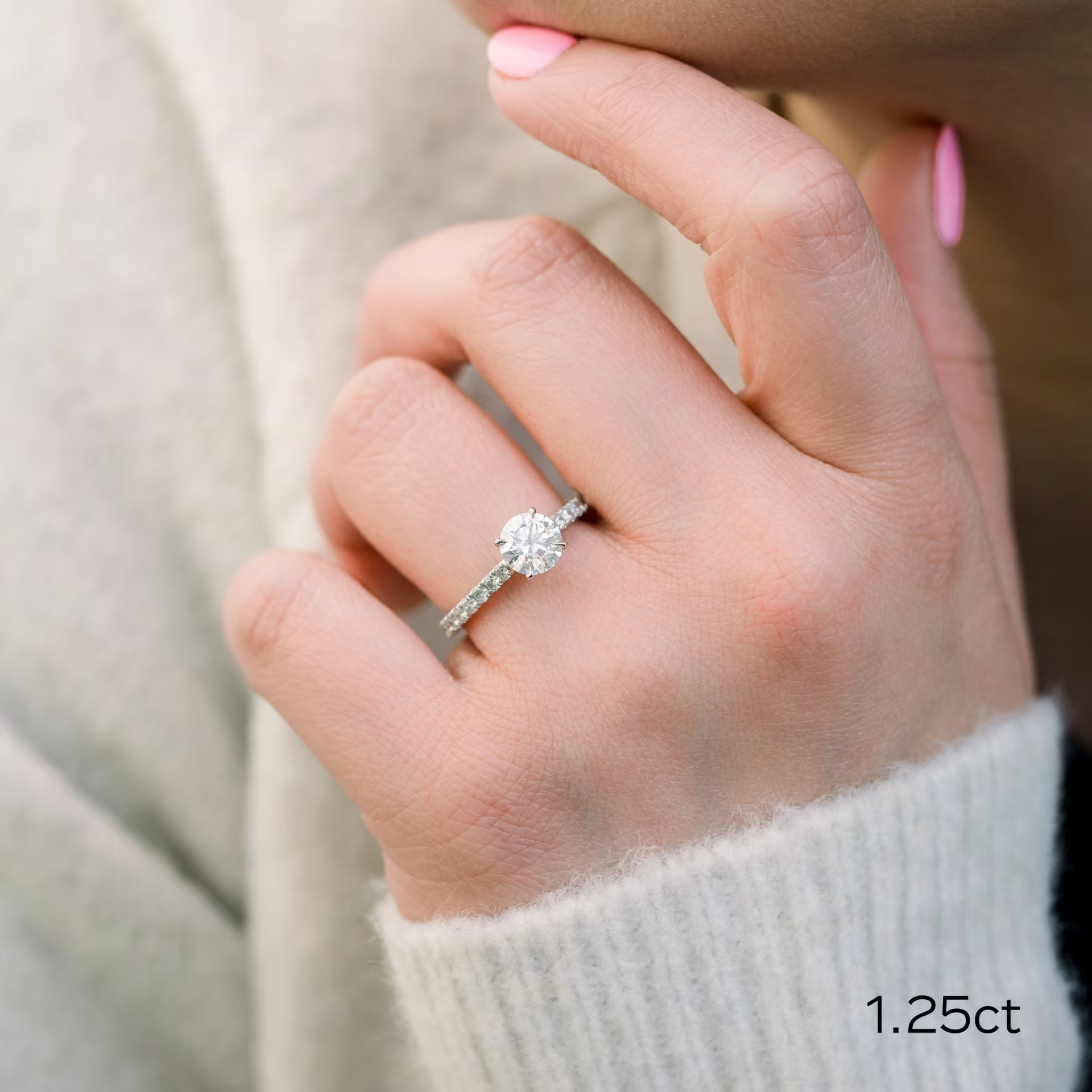 Marquise Cut Cluster Styled Lab Grown Diamond Engagement Ring