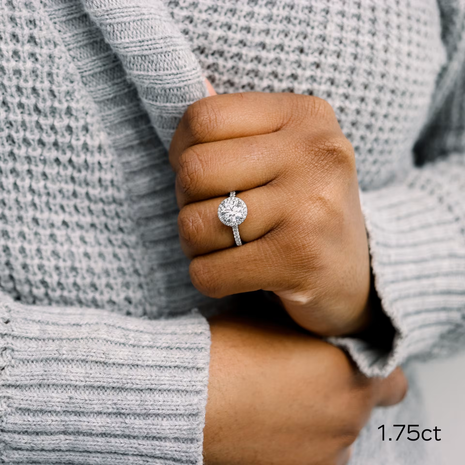 Marquise Cut Cluster Styled Lab Grown Diamond Engagement Ring