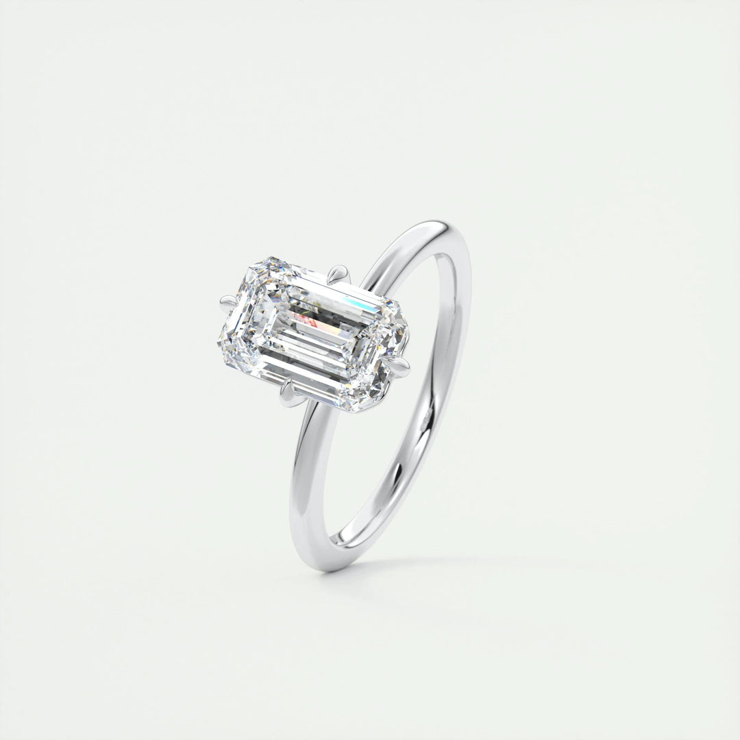 1.91 CT Emerald Moissanite Solitaire Engagement Ring (US Size 7.25 Ready To Ship)