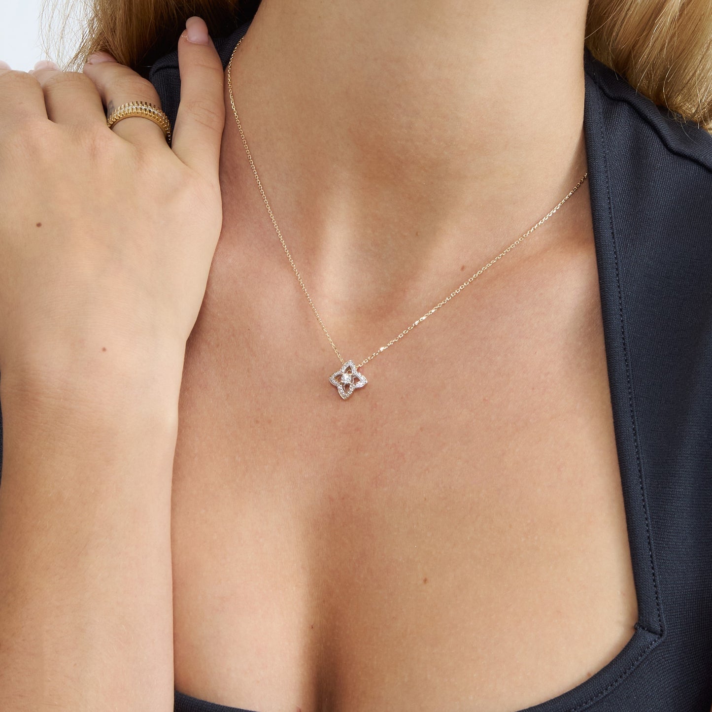 1.0 CT Round Bezel Solitaire Lab Grown Diamond Necklace