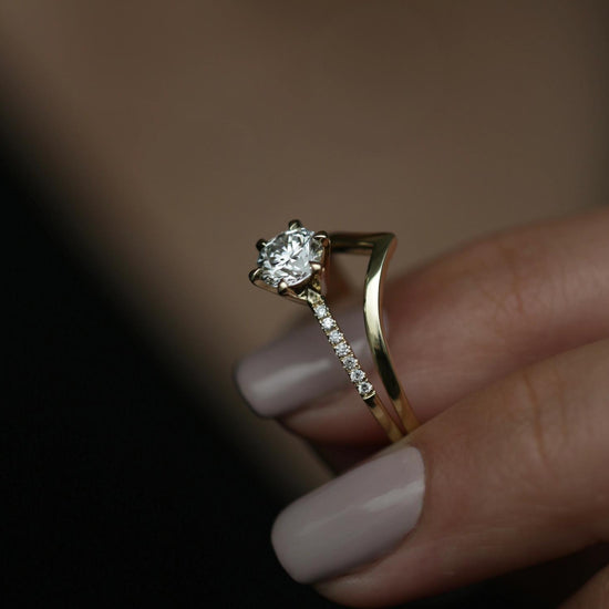 0.85 CT Round Solitaire CVD E/VS1 Diamond Engagement Ring 9