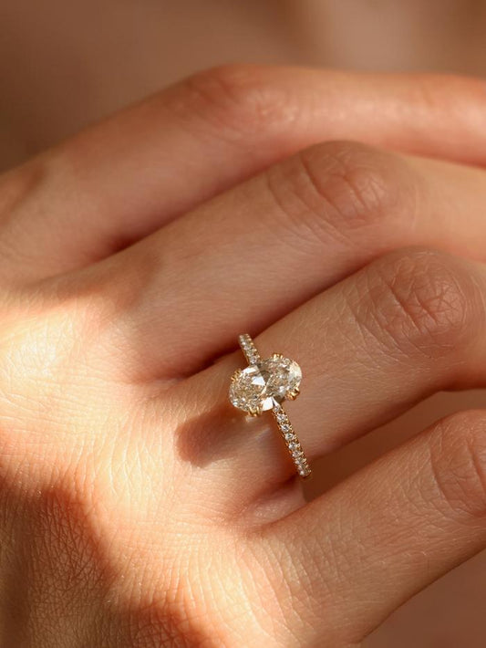 Marquise Cut Cluster Styled Lab Grown Diamond Engagement Ring