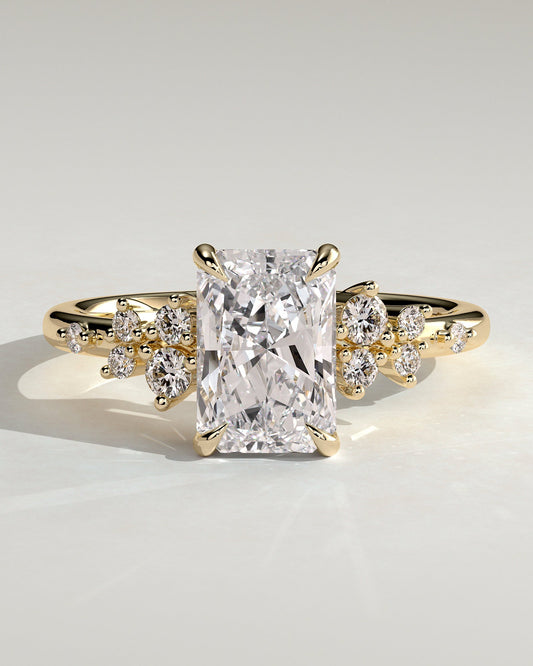 Radiant Cluster Lab Grown Diamond Engagement Ring