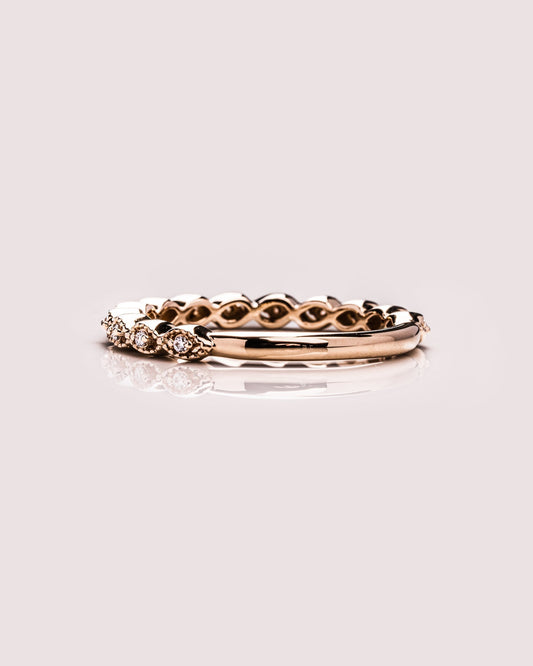0.2 TCW Round Moissanite Half Eternity Wedding Band (US Size 5.75 Ready To Ship)