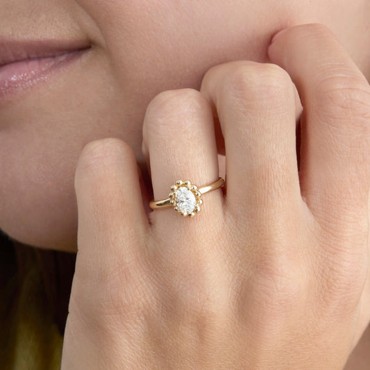 2 CT Round Three Stones Lab Grown Diamond Engagement Ring