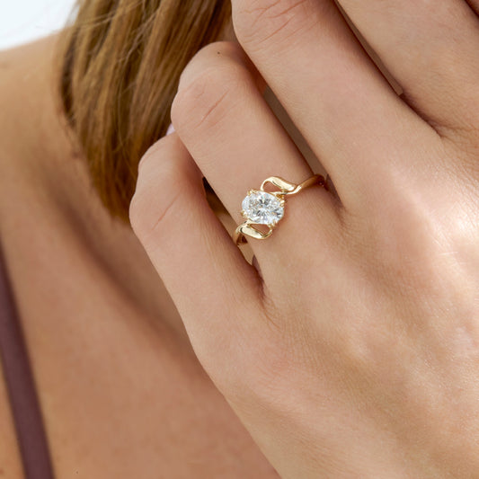 2 CT Round Three Stones Lab Grown Diamond Engagement Ring