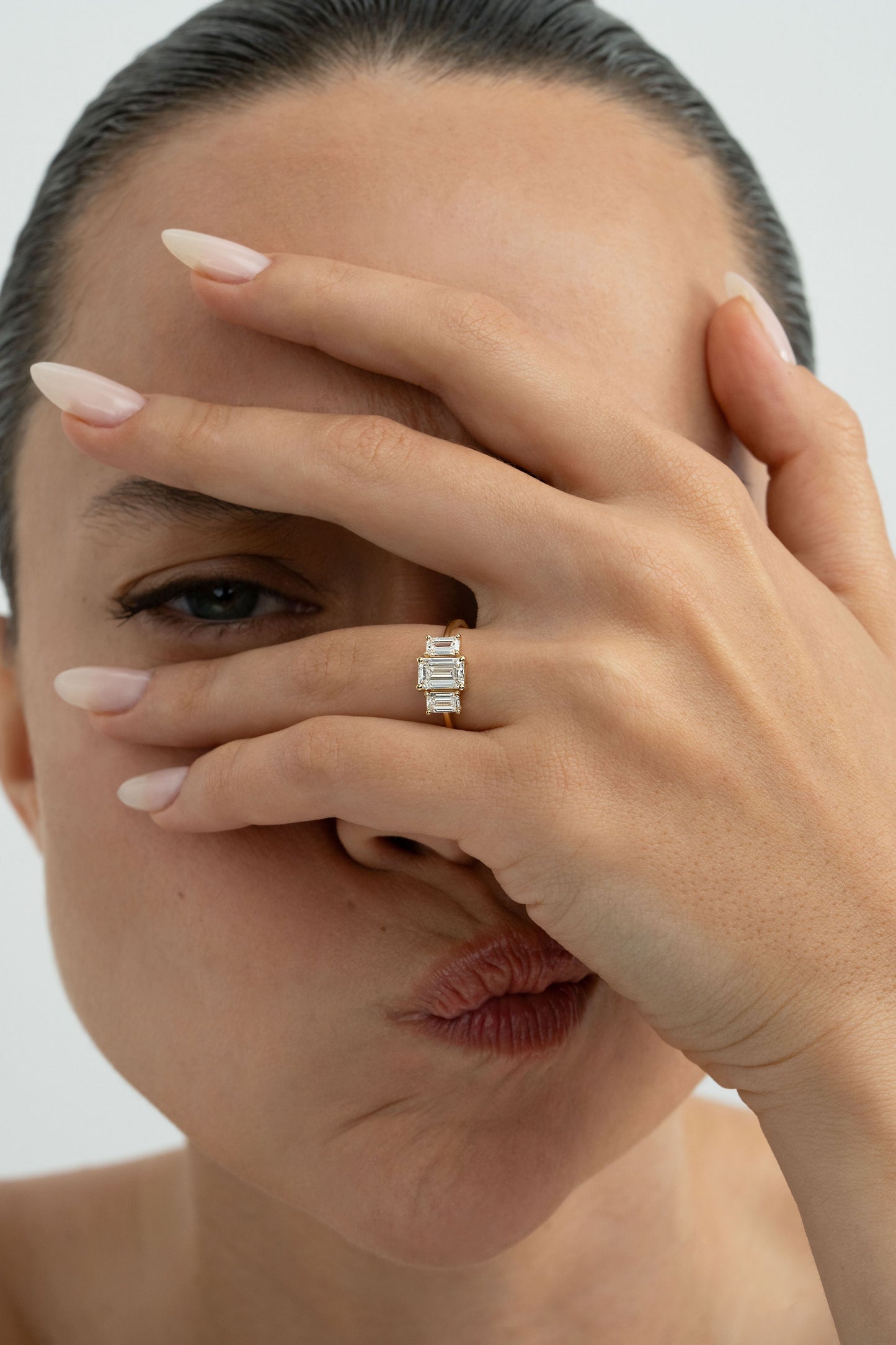 2 CT Round Three Stones Lab Grown Diamond Engagement Ring