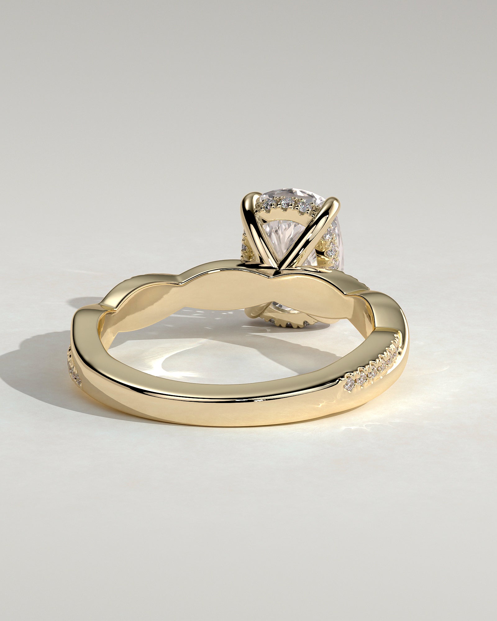 Round Halo, Pave & Split Shank Engagement Ring – 1.93 CT Lab Grown Diamond