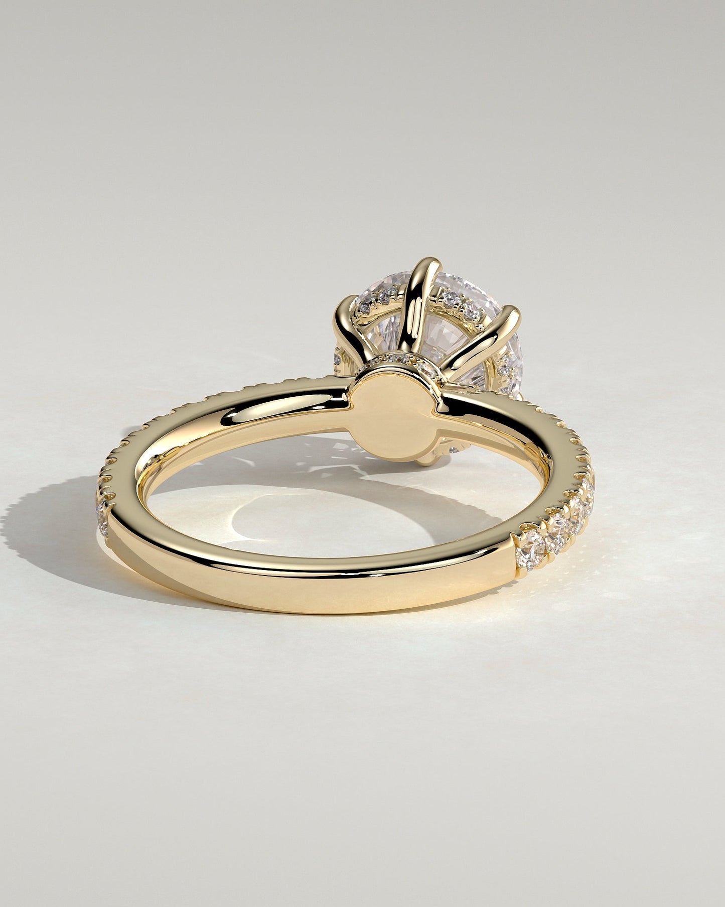 Round Halo, Pave & Split Shank Engagement Ring – 1.93 CT Lab Grown Diamond