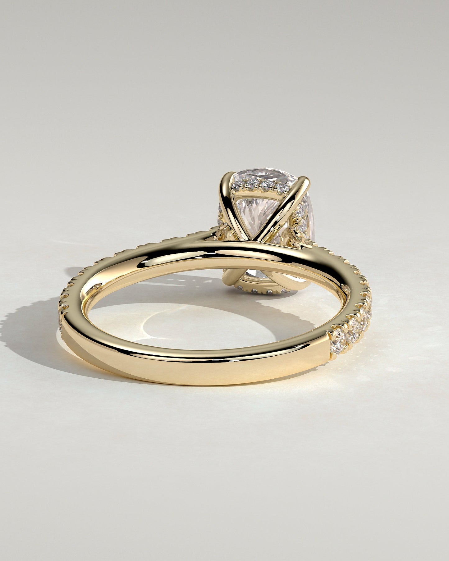 Round Halo, Pave & Split Shank Engagement Ring – 1.93 CT Lab Grown Diamond