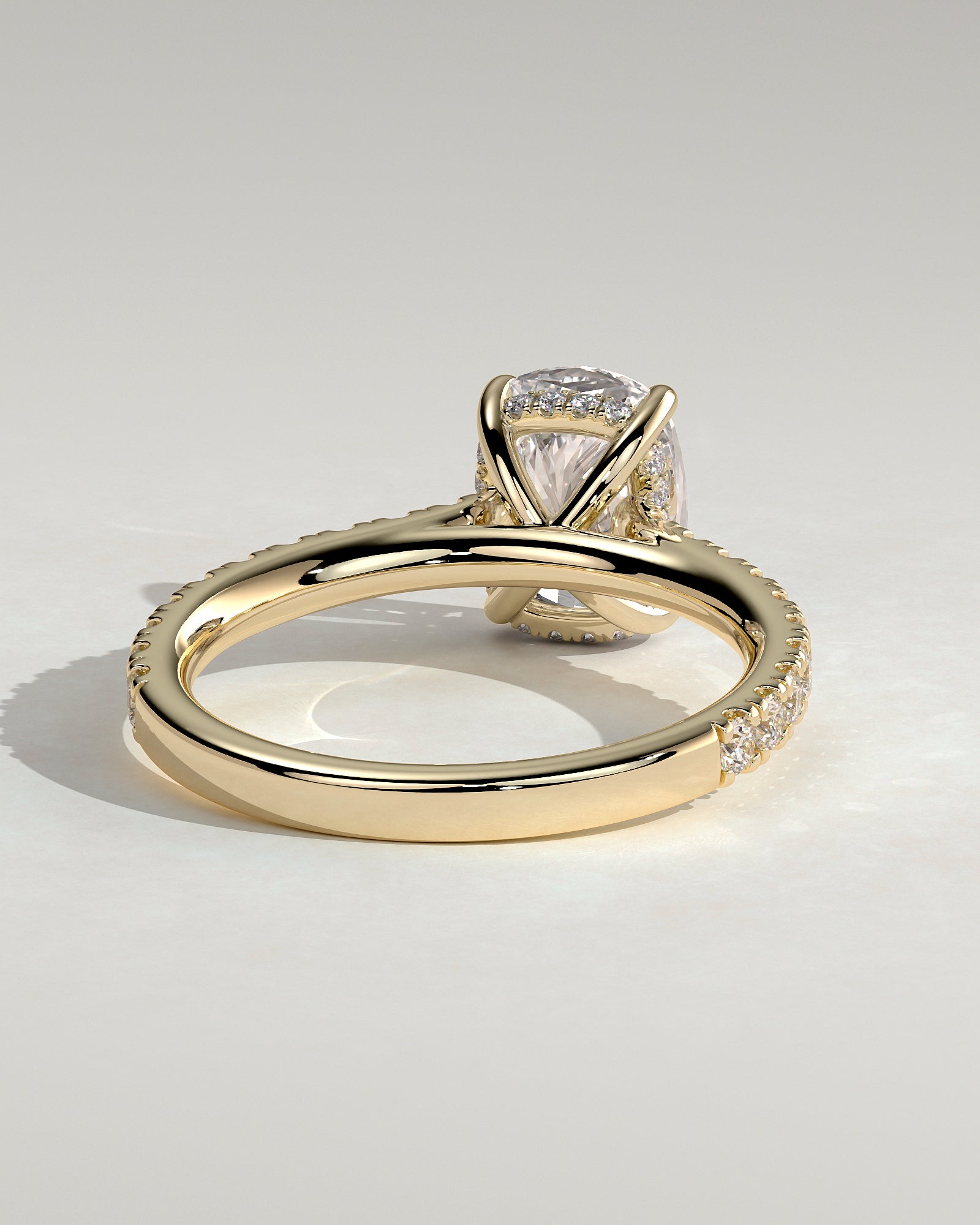 Round Halo, Pave & Split Shank Engagement Ring – 1.93 CT Lab Grown Diamond