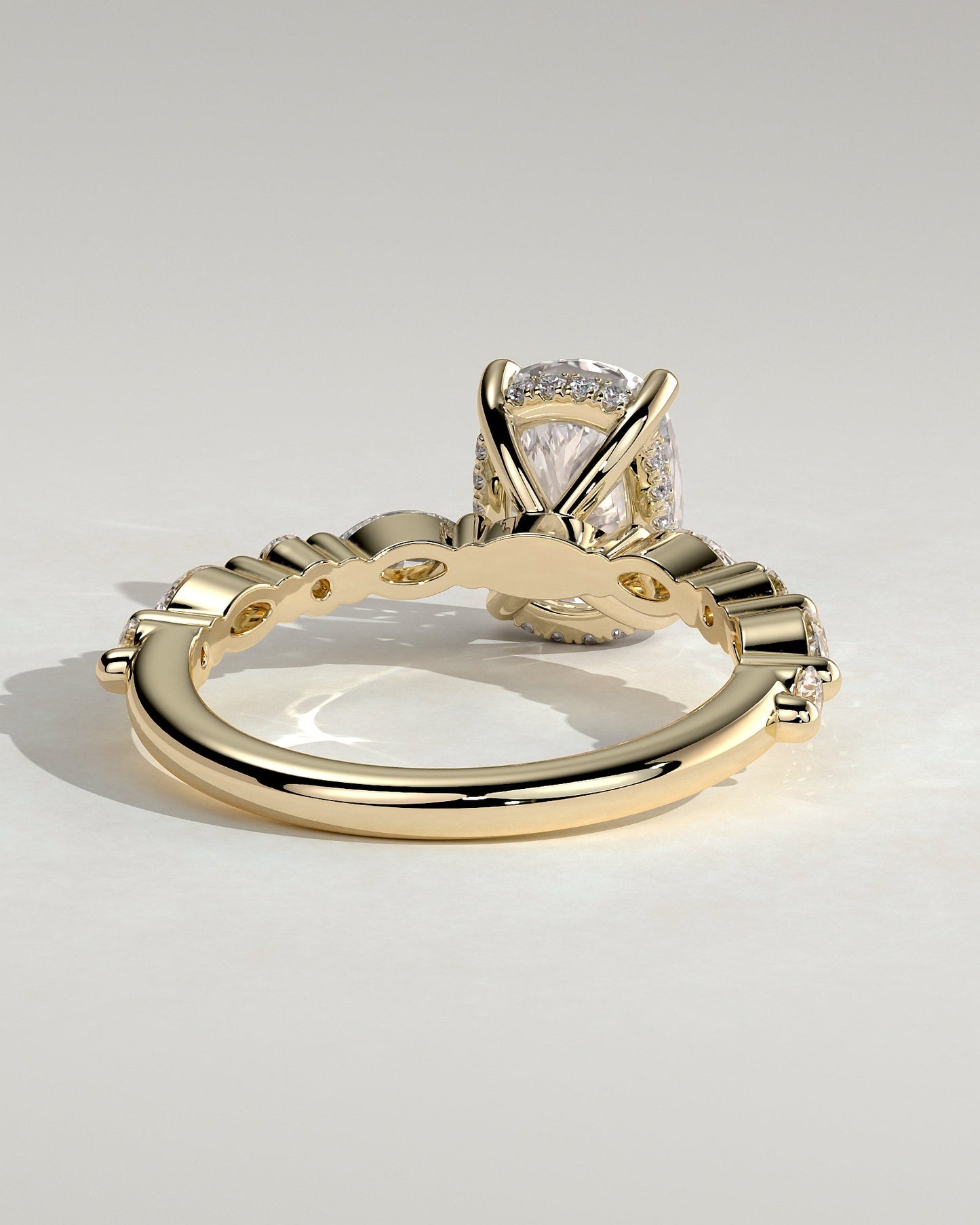 Round Halo, Pave & Split Shank Engagement Ring – 1.93 CT Lab Grown Diamond