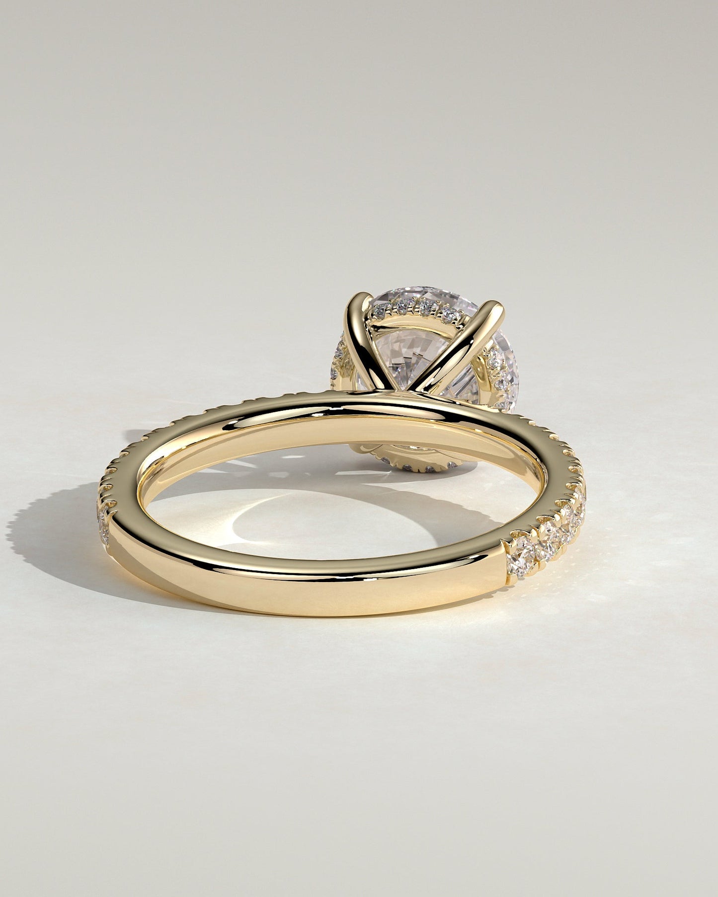 Round Halo, Pave & Split Shank Engagement Ring – 1.93 CT Lab Grown Diamond