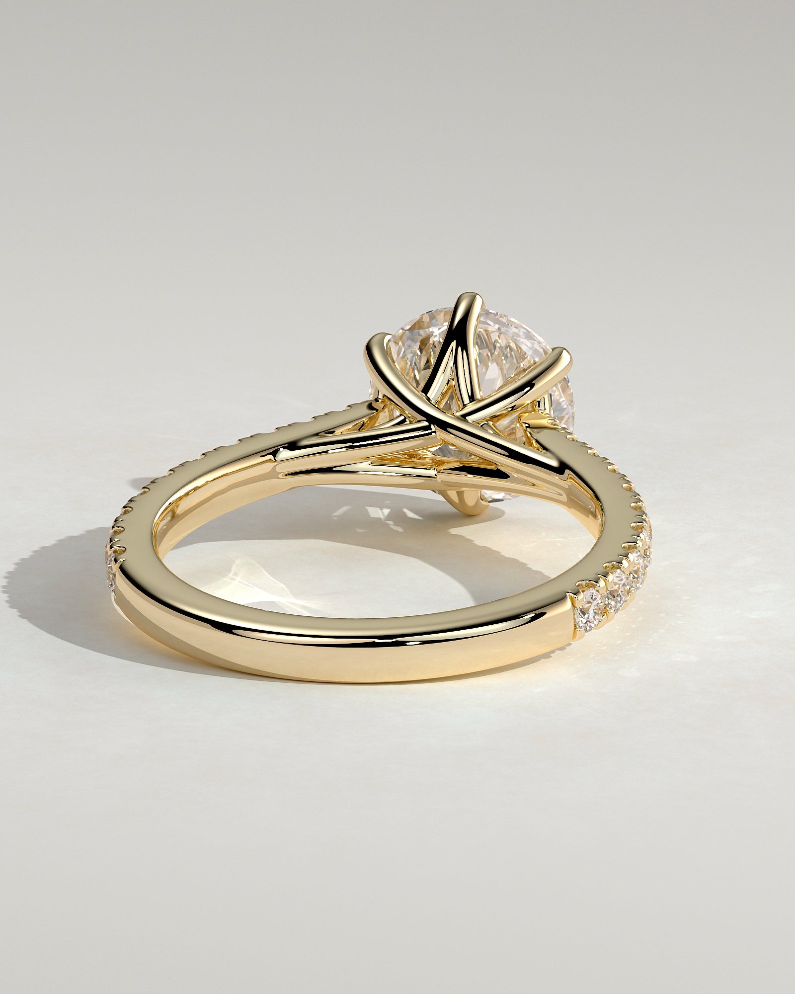 Round Halo, Pave & Split Shank Engagement Ring – 1.93 CT Lab Grown Diamond
