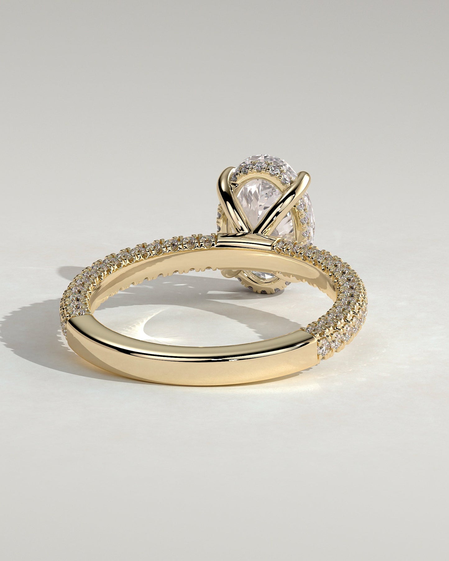 Round Halo, Pave & Split Shank Engagement Ring – 1.93 CT Lab Grown Diamond