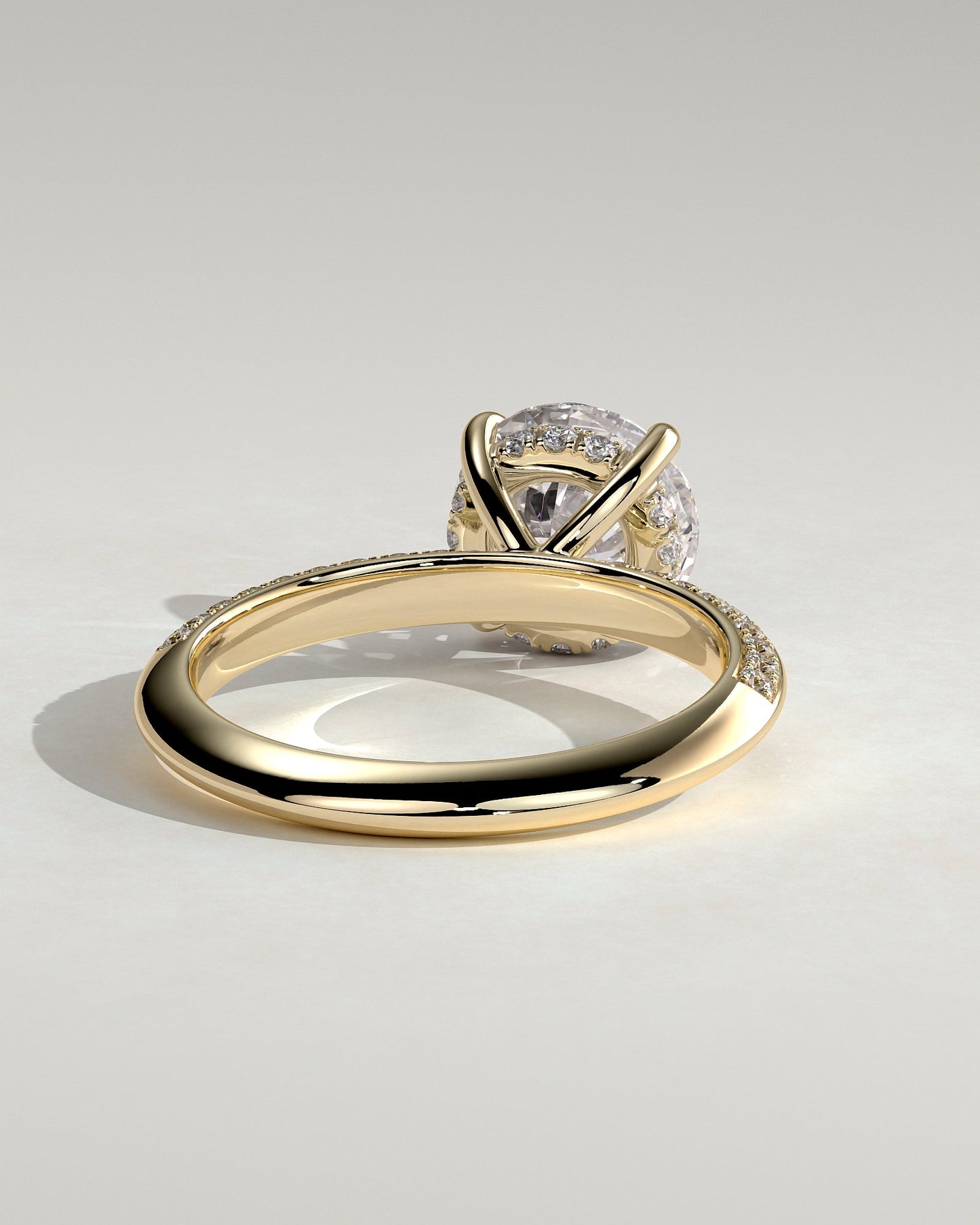 Round Halo, Pave & Split Shank Engagement Ring – 1.93 CT Lab Grown Diamond