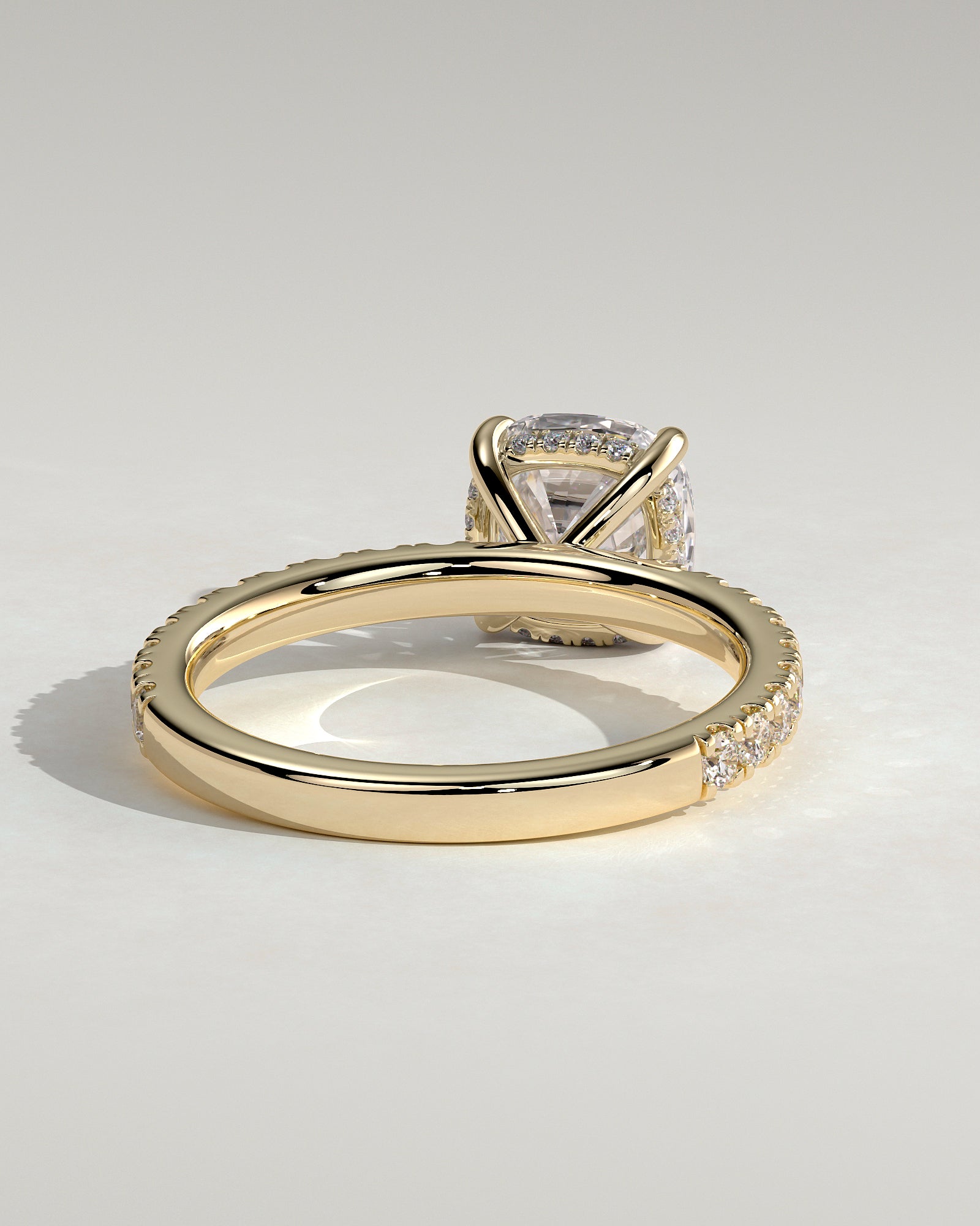 Round Halo, Pave & Split Shank Engagement Ring – 1.93 CT Lab Grown Diamond