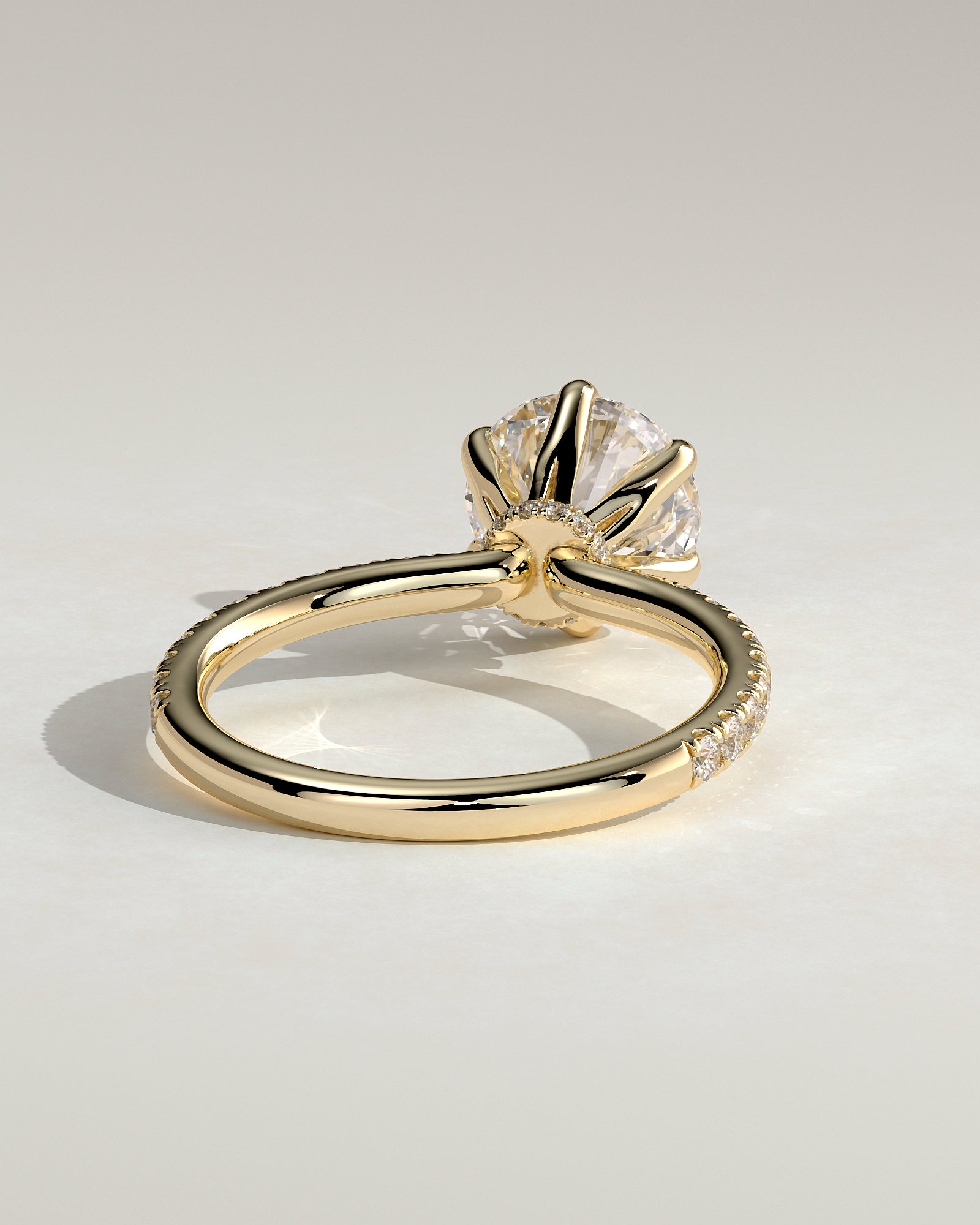 Round Halo, Pave & Split Shank Engagement Ring – 1.93 CT Lab Grown Diamond